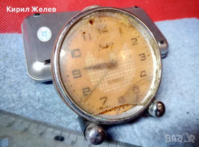 SLAVA 11 JEWELS MADE in USSR Стар КОЛЕКЦИОНЕРСКИ РУСКИ МЕХАНИЧЕН БУДИЛНИК СЛАВА 44040