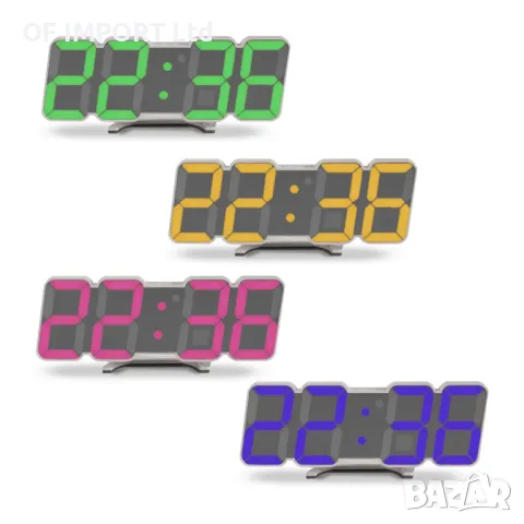 3D LED Дигитален Стенен или Настолен Часовник AURIOL, снимка 6 - Други стоки за дома - 49916300
