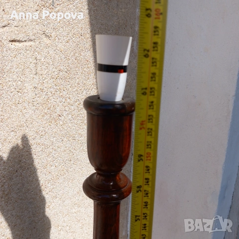 Висока дървена стояща лампа, снимка 2 - Антикварни и старинни предмети - 54094835