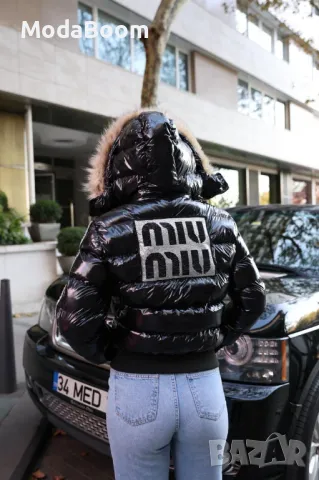 Miu Miu дамско черно късо зимно яке , снимка 2 - Якета - 48194900