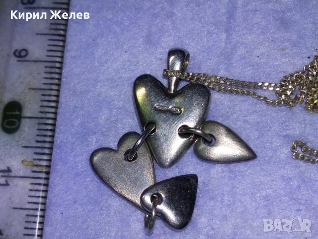 РОМАНТИЧНО ИТАЛИАНСКО СРЕБЪРНО АРТ КОЛИЕ със СЪРЧИЦА РОДИРАНО СРЕБРО 925 ДИЗАЙНЕРСКО БИЖУ 39909, снимка 12 - Колиета, медальони, синджири - 42855293