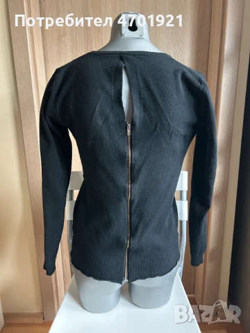 Черна дамска блуза с дълъг ръкав, снимка 5 - Блузи с дълъг ръкав и пуловери - 53215645