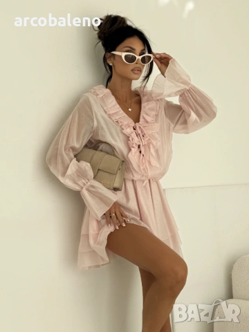 Елегантна дамска рокля с волани BELLA, 6цвята , снимка 16 - Рокли - 53939912