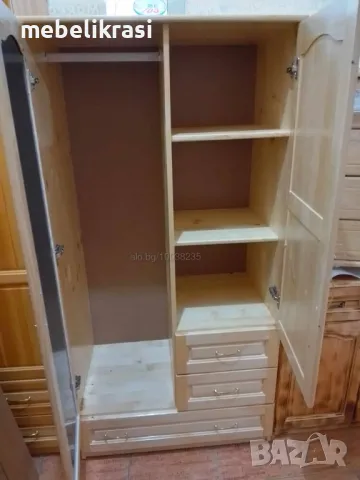 Гардероб комбиниран 90 см. без надстройка.С огледало-Масив.Наличен!, снимка 3 - Други стоки за дома - 48859664