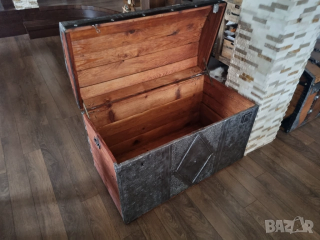 Стар дървен сандък/ракла/скрин, снимка 8 - Антикварни и старинни предмети - 53081217