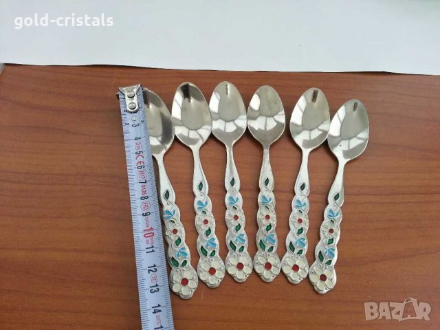 Руски лъжички с емайл, снимка 3 - Антикварни и старинни предмети - 29702689