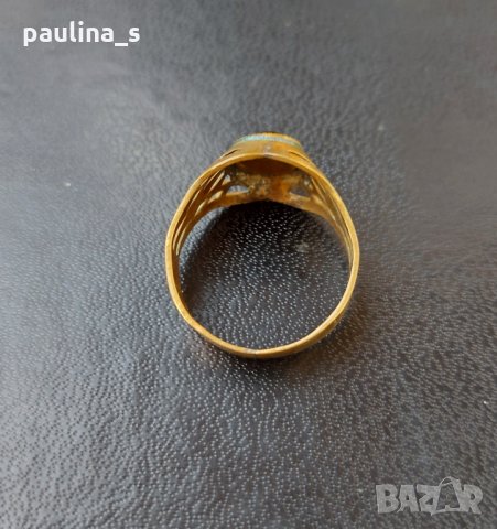 Стар руски пръстен от соц-а / Антика / пръстен с гранат , снимка 4 - Антикварни и старинни предмети - 34943777