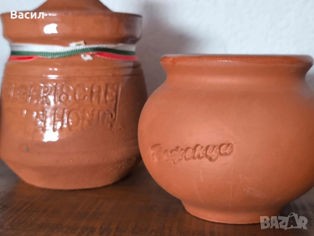 Традиционни битови гърненца за мед и кисело мляко (3 броя), снимка 4 - Декорация за дома - 53972206