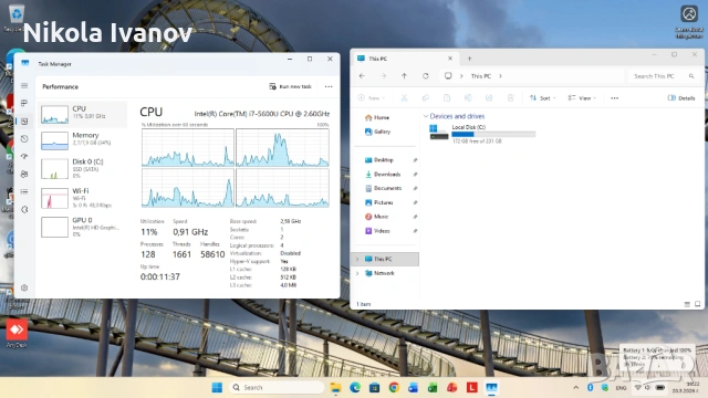 Lenovo ThinkPad T450s 14 inch | Intel Core i7 5600U 2x3.20 Ghz| 8GB RAM | 250GB SSD | Windows 11, снимка 11 - Лаптопи за работа - 53915487