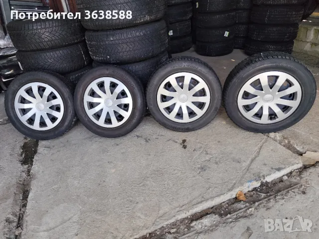 железни джанти с зимни гуми 185 65 15 и 16 оригинални тасове 5х112 за audi volkswagen SKODA, снимка 2 - Гуми и джанти - 49851958