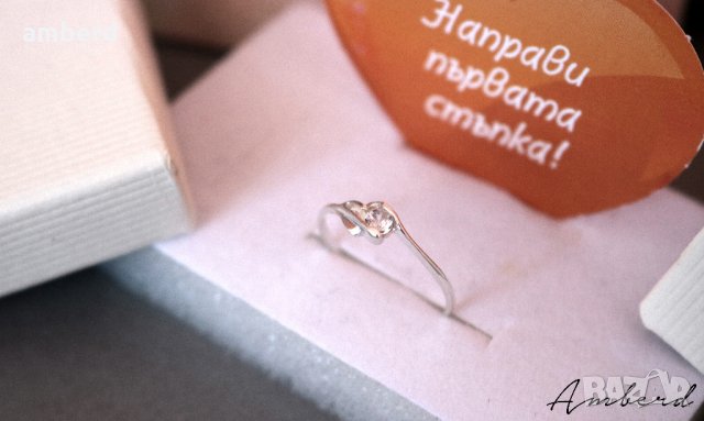 Сребърен пръстен с бял цирконий - модел R060, снимка 3 - Пръстени - 24543809