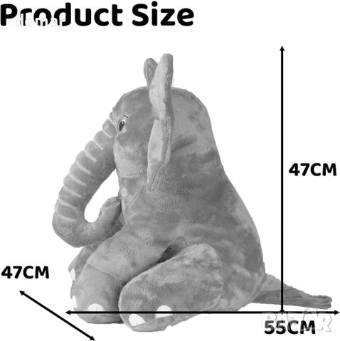 Плюшена играчка Sricam – сив слон, снимка 2 - Плюшени играчки - 42142514