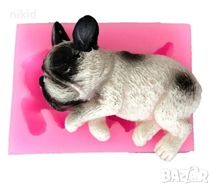 Френски булдог заспал куче силиконов молд форма украса декор торта мъфини фондан шоколад и др, снимка 2 - Форми - 20636995