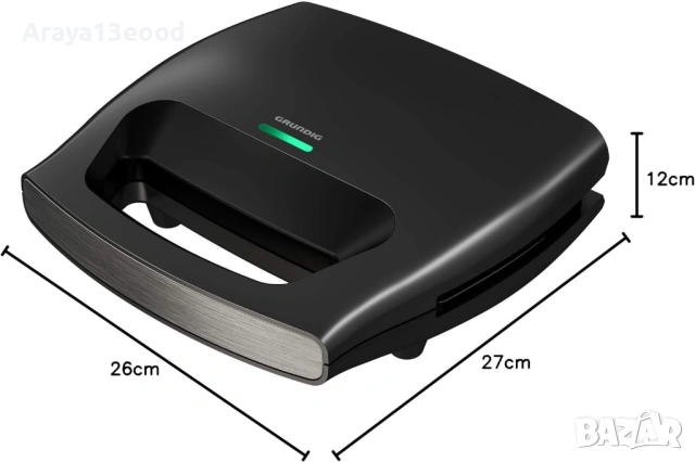 Grundig SWM2940 Тостер за сандвичи от неръждаема стомана 750 W, черен, снимка 5 - Тостери - 53883137