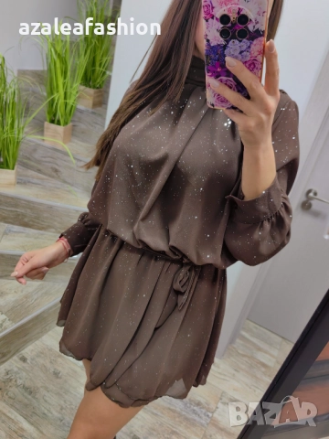 Рокля с бляскави частички , снимка 7 - Рокли - 52704728