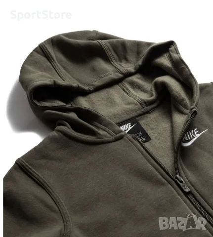 NIKE HOODIE NSW CLUB - MEDIUM OLIVE/WHITE KIDS, снимка 3 - Детски анцузи и суичери - 56115680