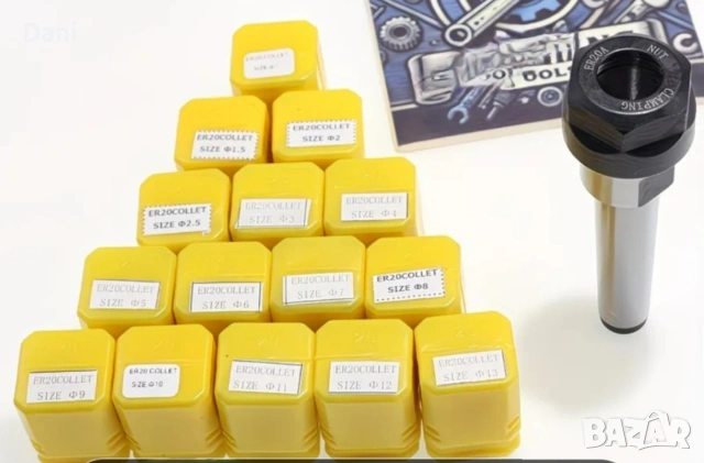 Комплект 16бр. цанги Er 20, 1-13 мм, снимка 4 - Други инструменти - 54131031