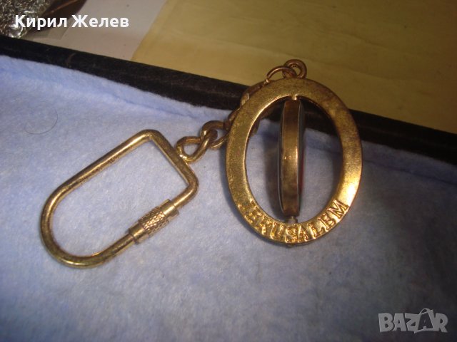 ЗДРАВ ХУБАВ ЗЛАТИСТ КЛЮЧОДЪРЖАТЕЛ с ИКОНКА ВЪРТЯЩА се ДВУСТРАННА - ЙЕРУСАЛИМ - СУВЕНИР 27524, снимка 4 - Други - 36901830
