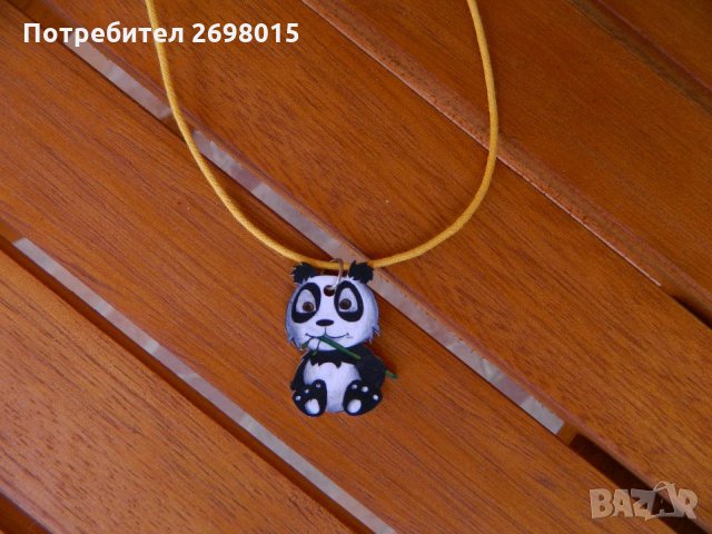 Хендмейд гердан панда, снимка 1 - Колиета, медальони, синджири - 31084867