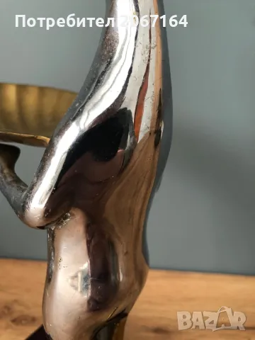 Стара хромирана бронзова фигура, снимка 7 - Декорация за дома - 48118952