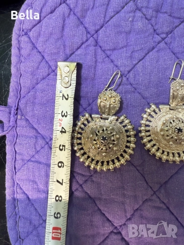 сребърни обеци арпалии, снимка 7 - Антикварни и старинни предмети - 51842370