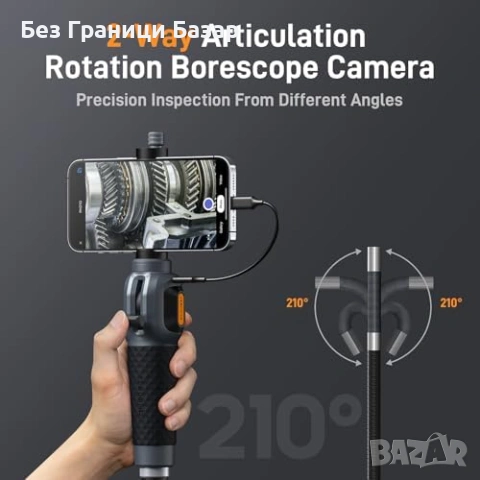 Нов USB-C Ендоскоп Камера Двупосочна 210° HD 1080p 5ft Сонда инстепция, снимка 2 - Други инструменти - 53008854