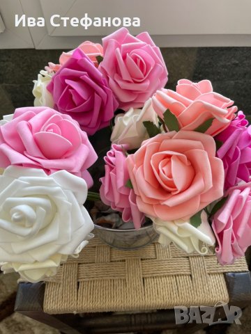 Букет от вечни рози Свети Валентин за празника на влюбените романтичен подарък, снимка 7 - Изкуствени цветя - 35658019