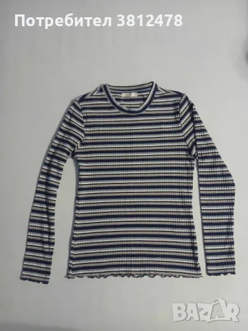 Дамска рипсена блуза на райета с дълъг ръкав