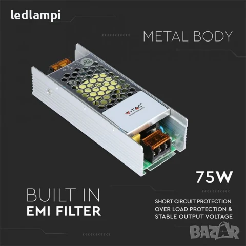 LED Захранване SLIM 75W 12VDC 6A, снимка 3 - Лед осветление - 50618683
