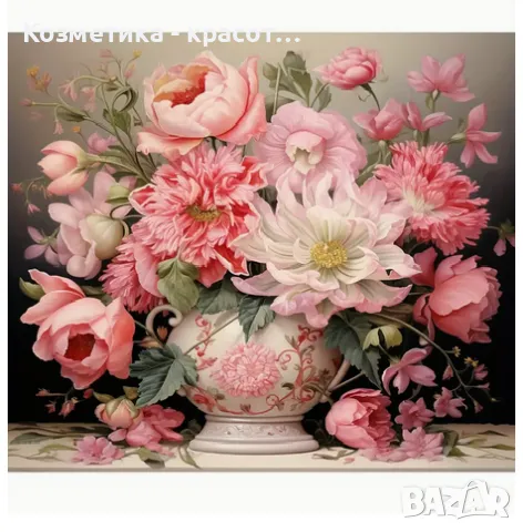 Диамантен Гоблен Розови цветя 