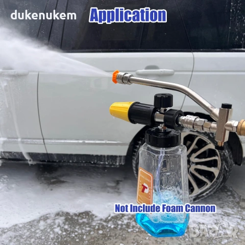 Двоен конектор за пяна и дюза за водоструйка, 1/4" Quick Connect, 5 накрайника, снимка 6 - Други инструменти - 53071715