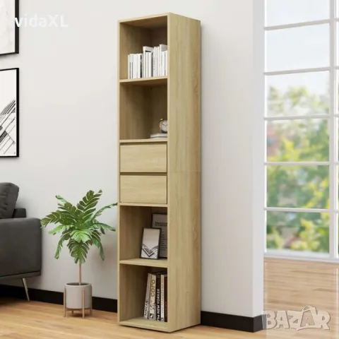 vidaXL Шкаф библиотека, дъб сонома, 36x30x171 см, инженерно дърво（SKU: 802870）, снимка 2 - Етажерки - 56145900