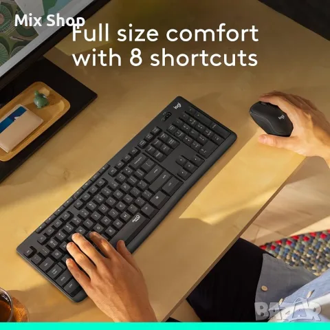Нова Logitech MK295 Silent Wireless Mouse & Keyboard Combo, снимка 3 - Друга електроника - 55803539