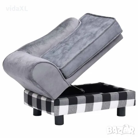 vidaXL Кучешки диван, сив, 57x34x36 см, плюш, снимка 7 - За кучета - 56146258