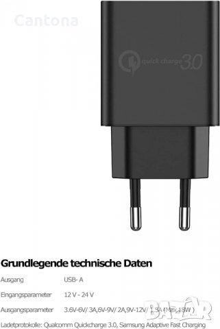 18W Quick Charge 3.0 зарядно устройство, USB, снимка 2 - Оригинални зарядни - 40041189