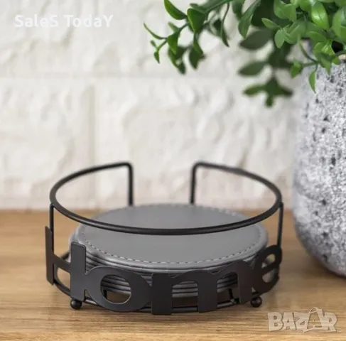 Метална основа за подложки, черна, кръгла, Ø12x4.5см 