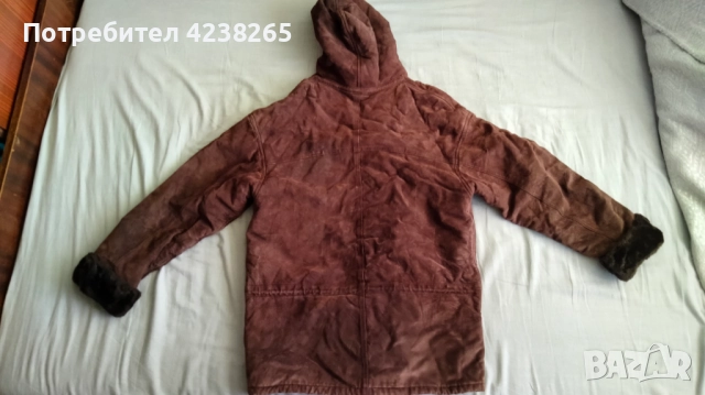 кожено яке "Gallery®"дамско,ново,естествена кожа-велур,размер 46, зимно,с качулка, снимка 6 - Якета - 52824510