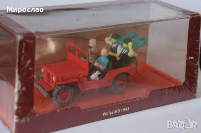 1:43?? TINTIN WILLYS MB1943 КОЛИЧКА ИГРАЧКА МОДЕЛ, снимка 3 - Колекции - 53086086