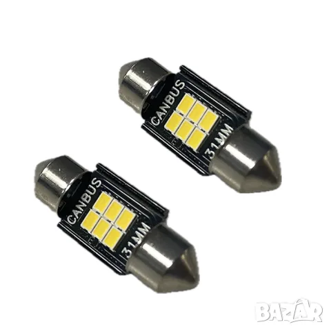 LED крушки софитни 31mm CANBUS 12V 2 броя за габарити