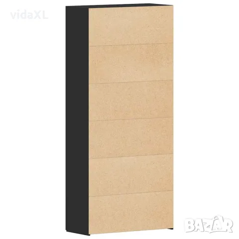 vidaXL Шкаф за обувки 80 x 35.5 x 180 см Инженерна дървесина Черно, снимка 8 - Ракли - 56147074
