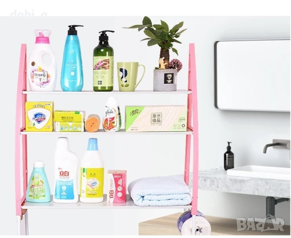 Метална етажерка за над пералня, с 3 рафта, снимка 4 - Етажерки - 51240479