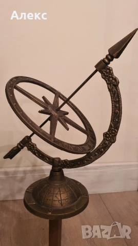 Голям Чугунен слънчев часовник, патина мед! 2.6кг, снимка 2 - Антикварни и старинни предмети - 51468051