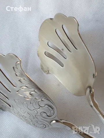 Посребрена щипка, снимка 5 - Антикварни и старинни предмети - 50105019