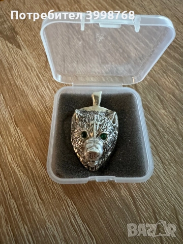 Сребърен медальон вълк , снимка 2 - Колиета, медальони, синджири - 54366126