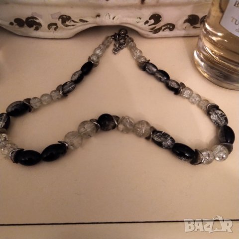 Огърлица мурано със сребърни елементи    НАМАЛЕНИЕ , снимка 2 - Колиета, медальони, синджири - 34615248