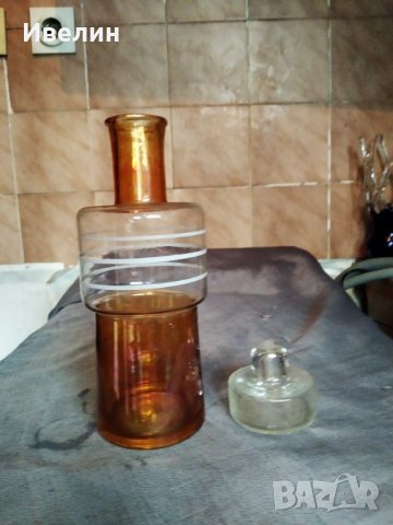 стара гстъклена гарафа аарт деко  , снимка 2 - Антикварни и старинни предмети - 29516216