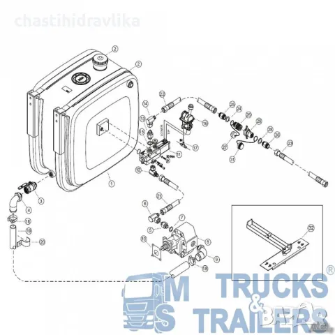 Еднокръгова хидравлична система HYVA за ZF скоростна кутия, снимка 2 - Части - 47847744