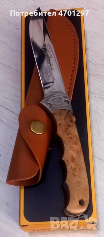 Ловен нож Browning с кожена кания  , снимка 4 - Ножове - 53106704