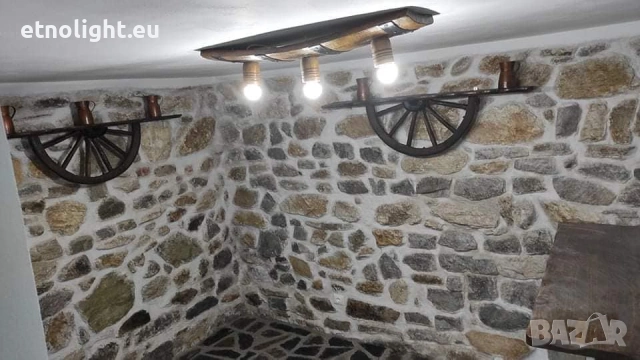 Полилеи от автентични реставрирани бъчви с ръчно изработени дървени чашки, снимка 18 - Полилеи - 52771082