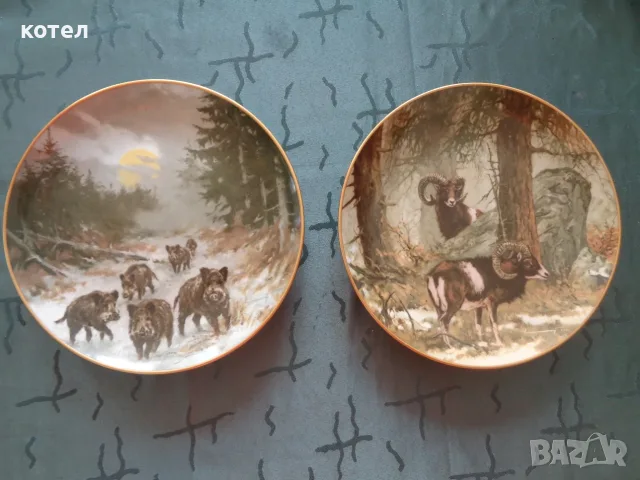 Продавам Колекционерски немски порцеланови чинии за стена Kaiser Porzellan – Серия „Unser Wild“